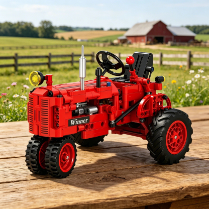 Vintage Farm Tractor Building Block Set – Classic Retro Agricultural Model Kit🚜