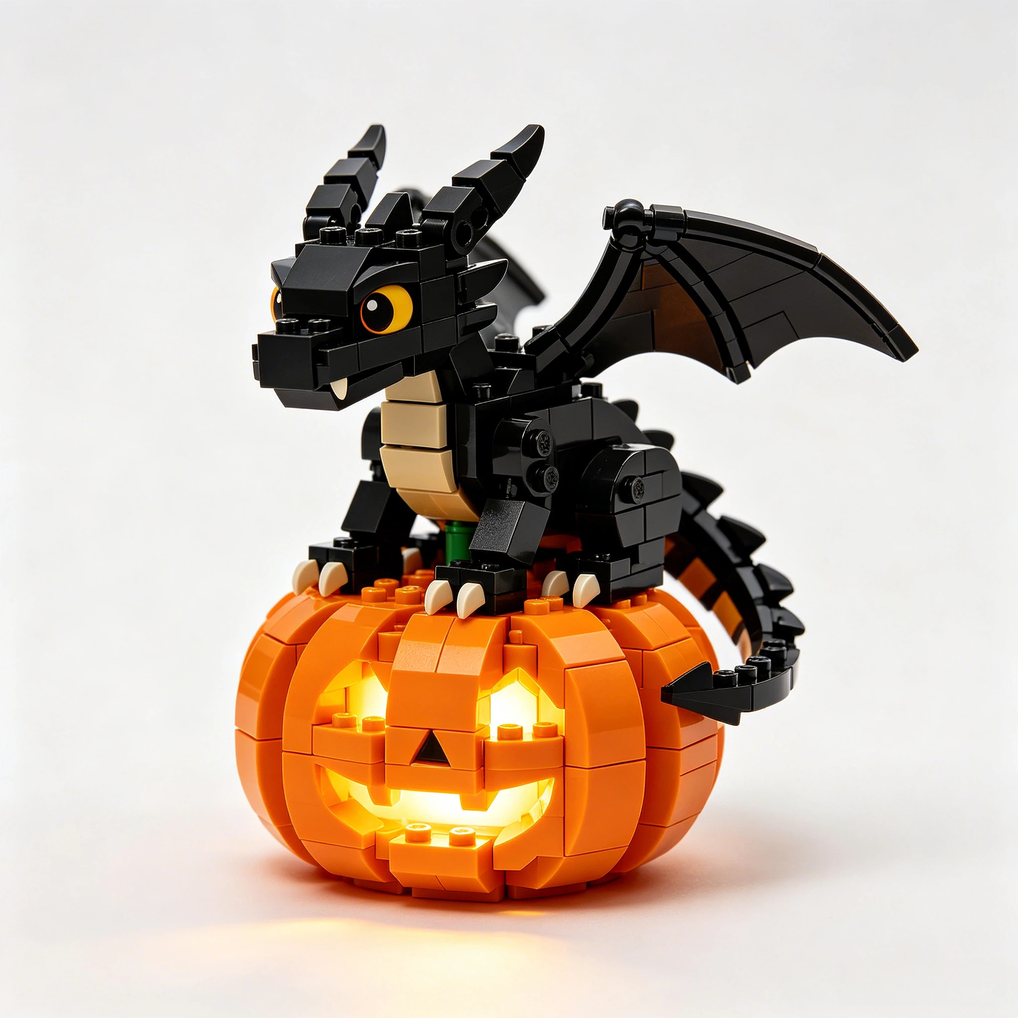 Midnight Dragon Pumpkin Lantern Brick Set🎃🐉