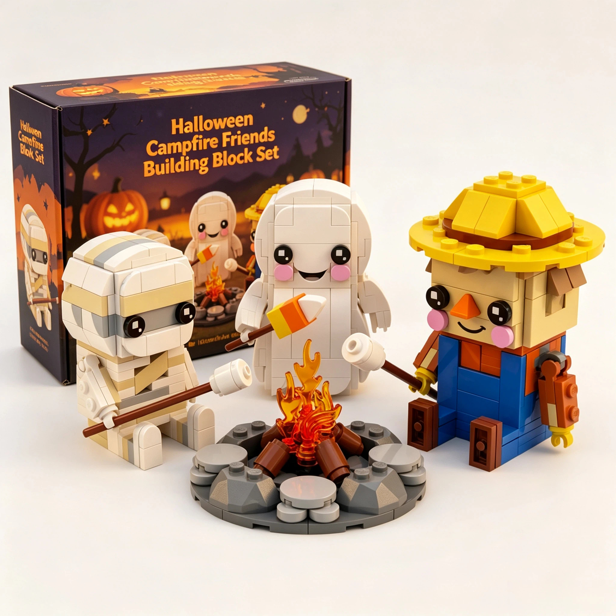 Halloween Campfire Friends Building Block Set