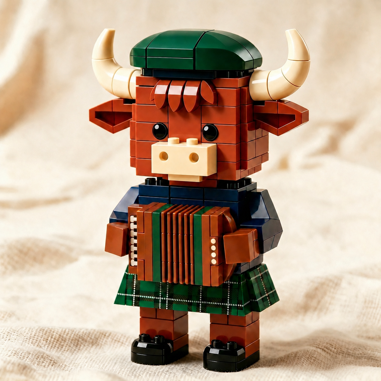 🎶Scottish Highland Cattle Musicians Building Block Set