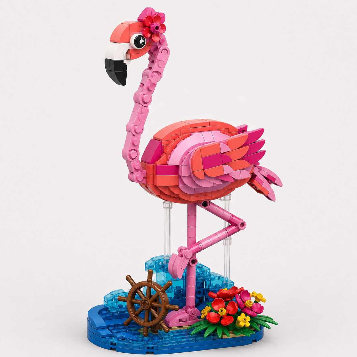 Tropical Ocean Flamingo Building Block Set