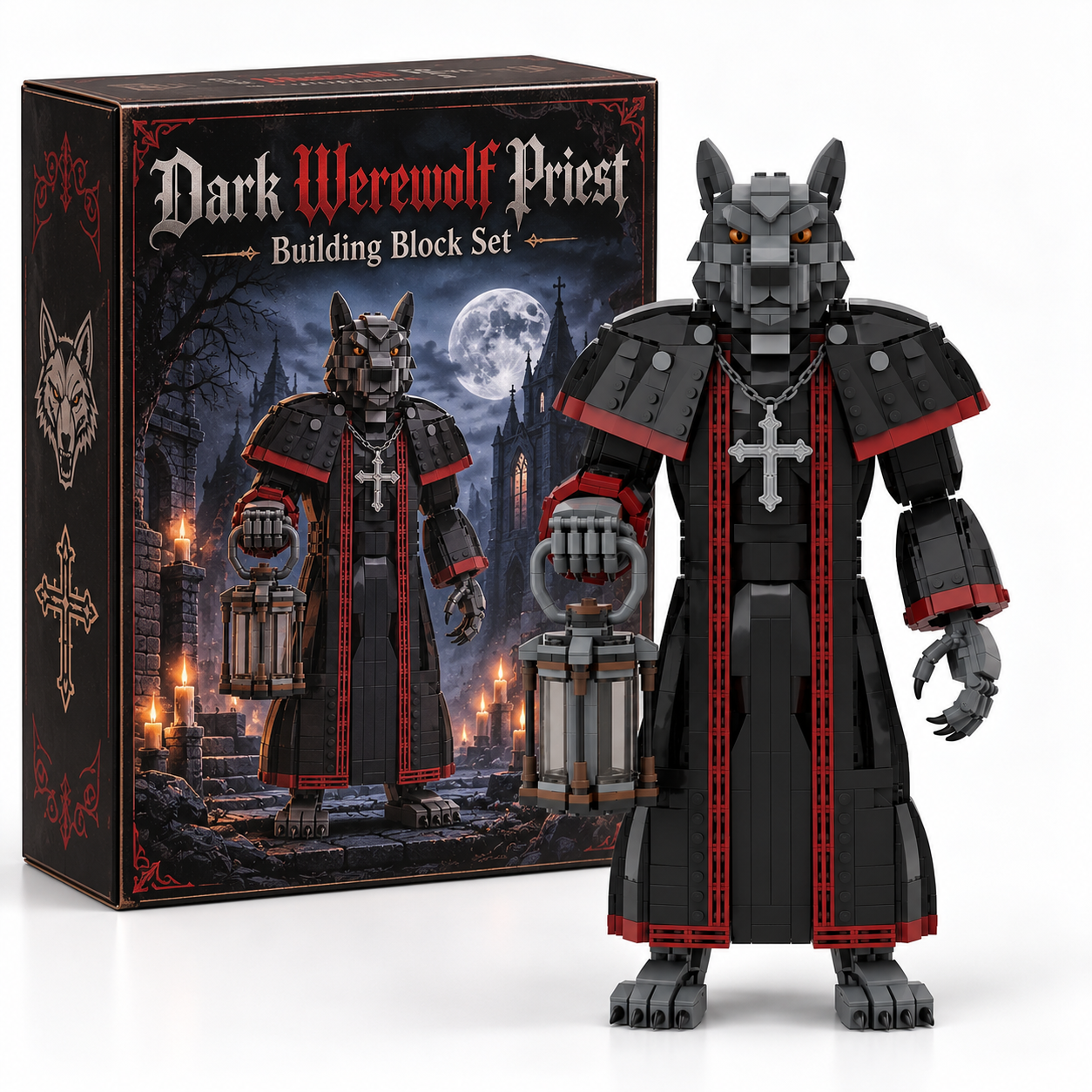 Dark Werewolf Priest Building Block Set
