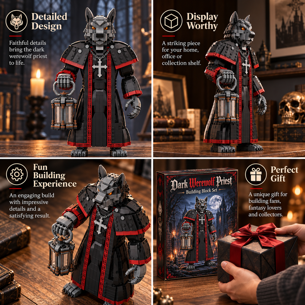Dark Werewolf Priest Building Block Set