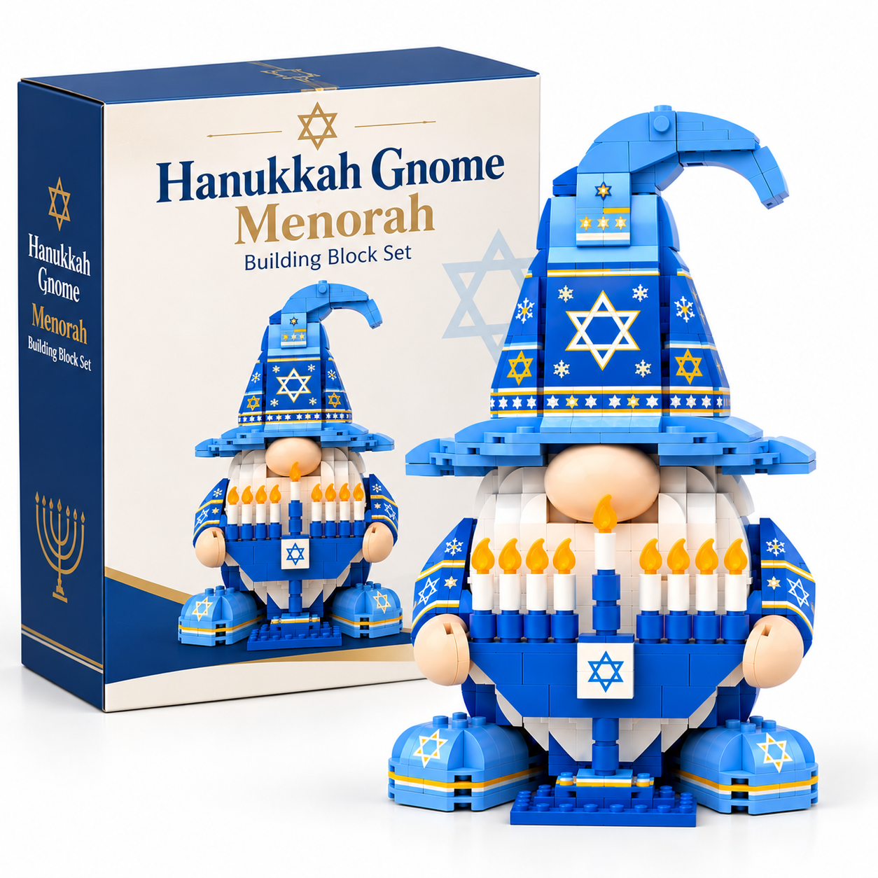 Hanukkah Gnome Menorah Building Block Set🕎