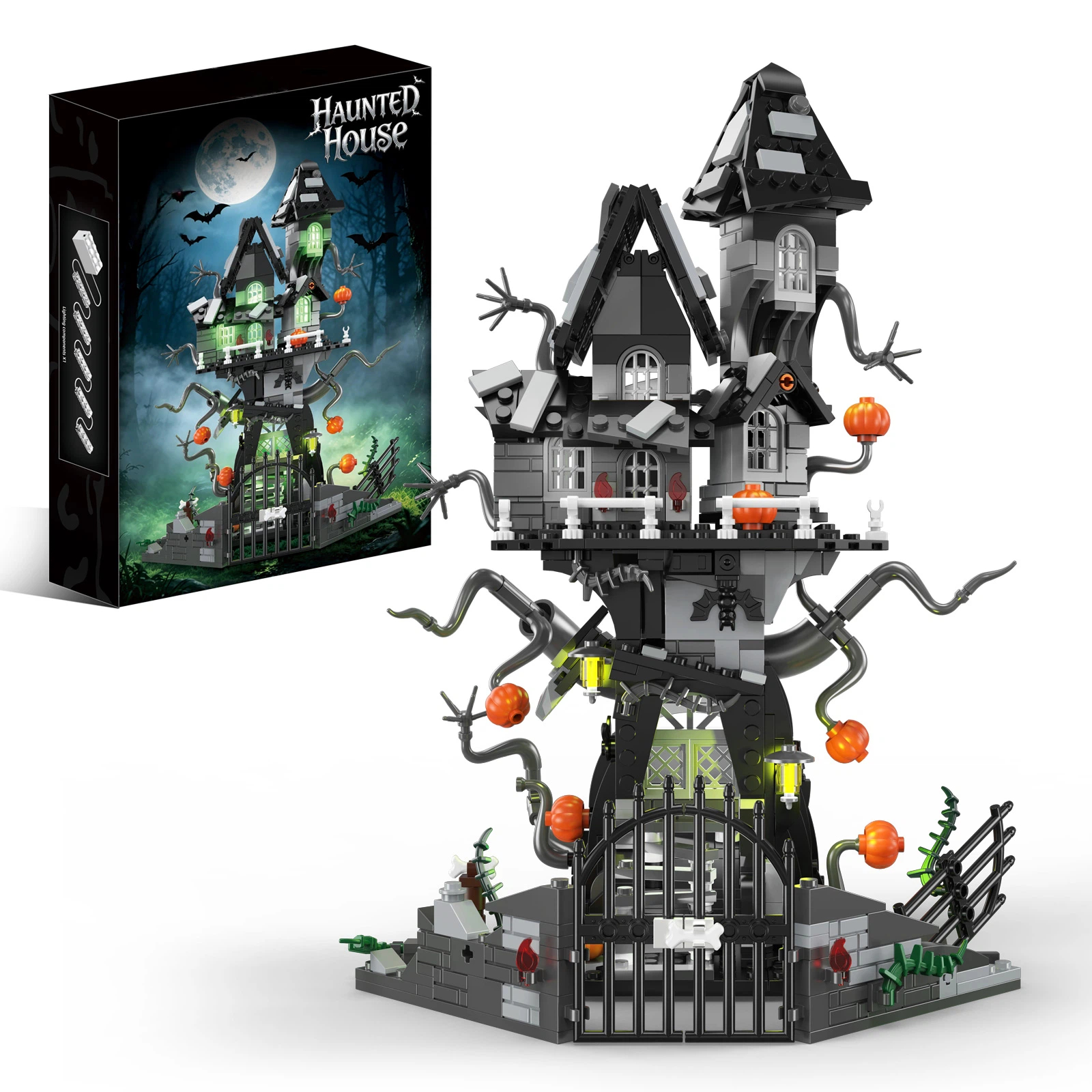 Haunted Vampire Tree House LED Gothic Building Block Set – Halloween Collector Edition🦇