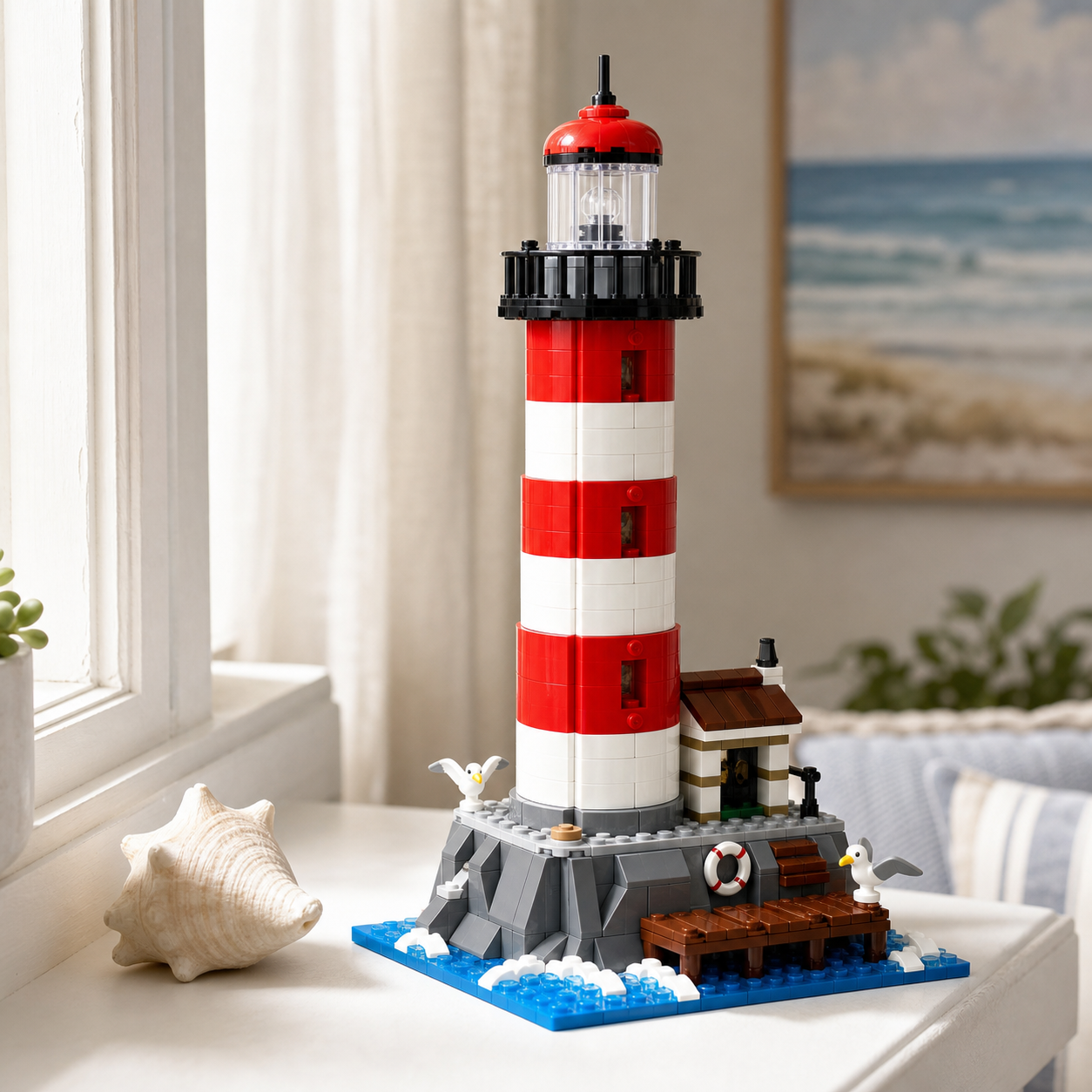 Beacon of Hope Lighthouse Building Block Set – Coastal Landmark Display Model