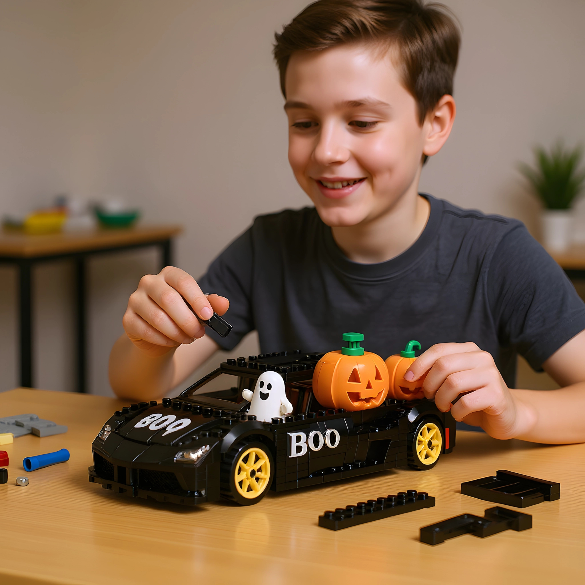 Halloween Limited Edition "BOO" Ghost Racer Brick Set🏎️