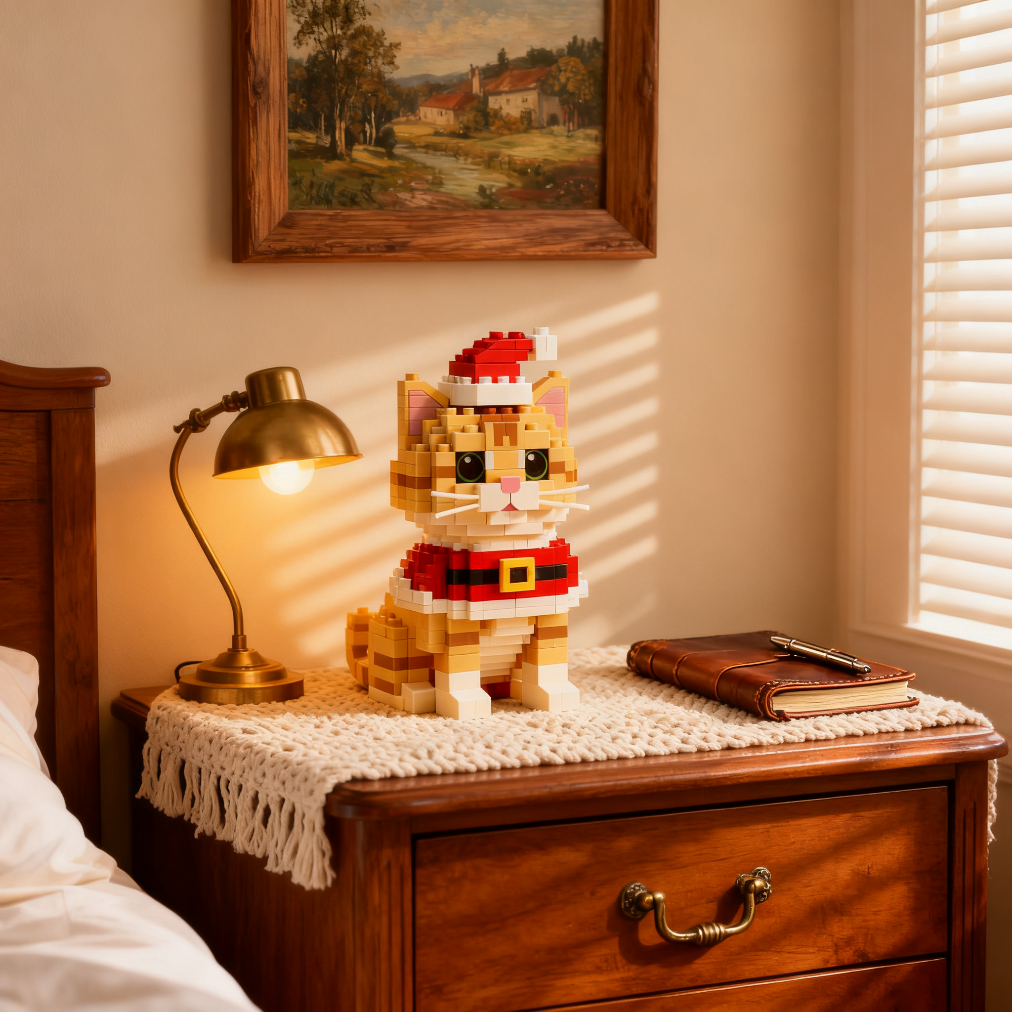 Santa Claus Orange Tabby Cat Brick Set🎅