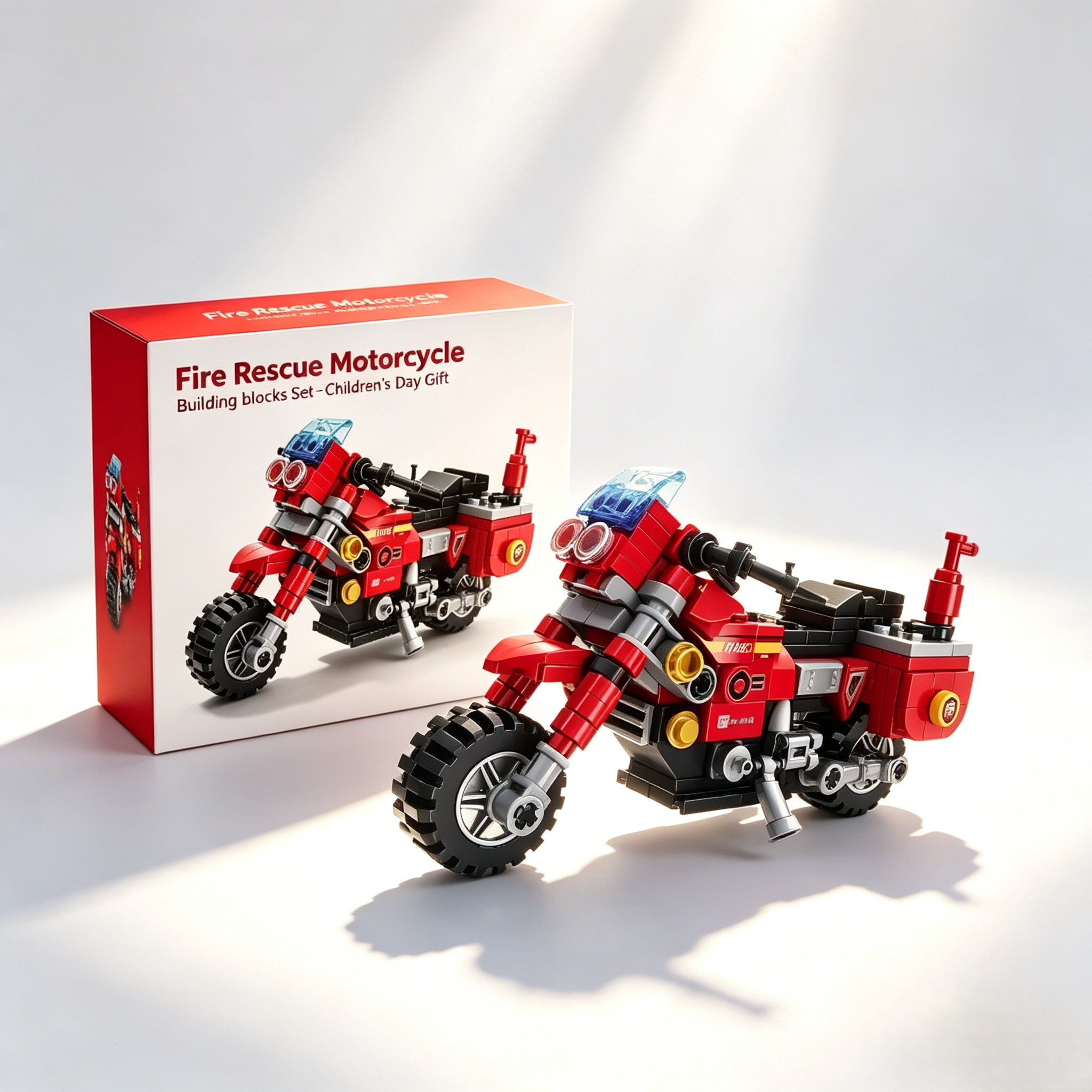 Fire Rescue Motorcycle Building Blocks Set – Children’s Day Gift
