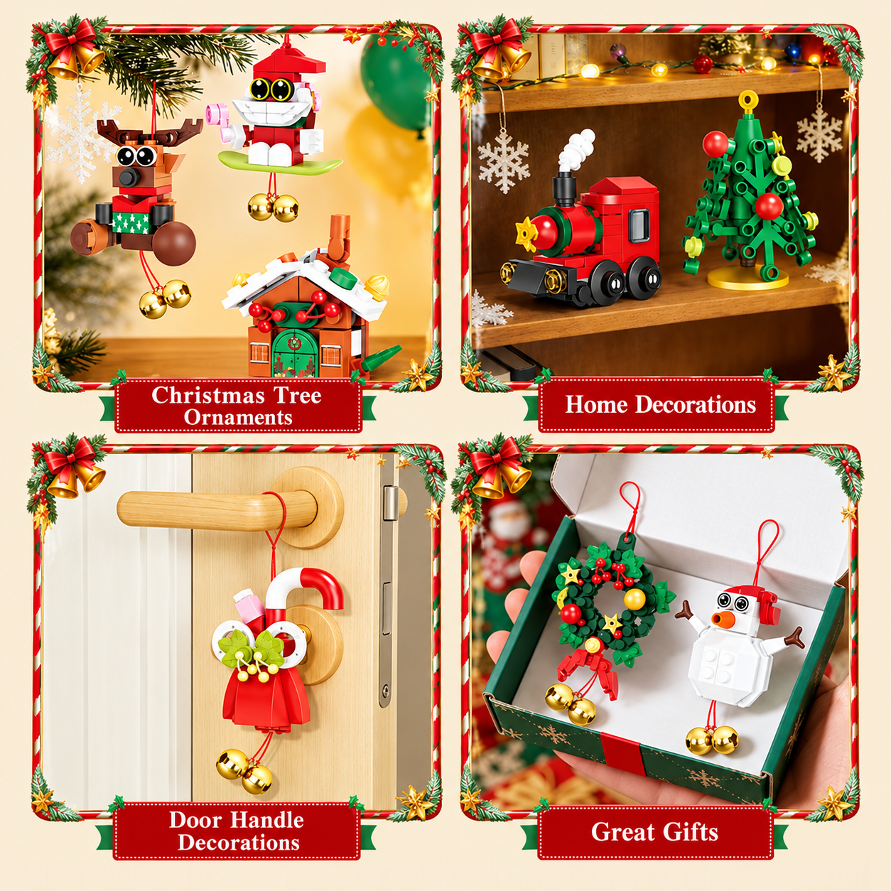 12 Christmas Blind Box Ornament Building Set
