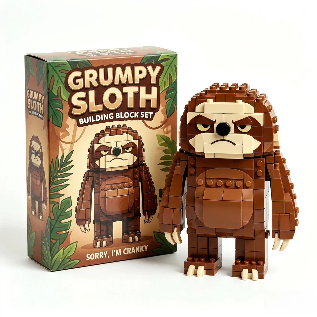 Grumpy Sloth Building Block Set