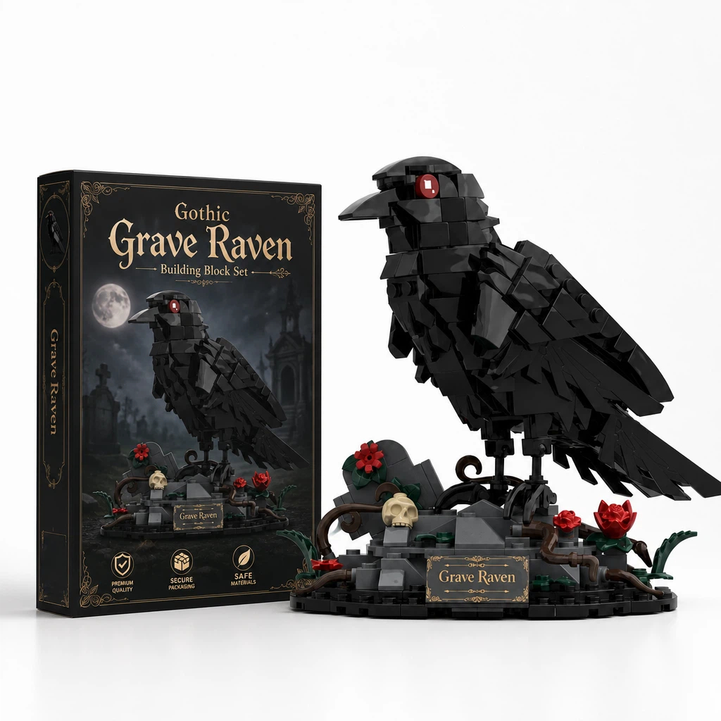 Gothic Grave Raven Building Block Set🐦‍⬛