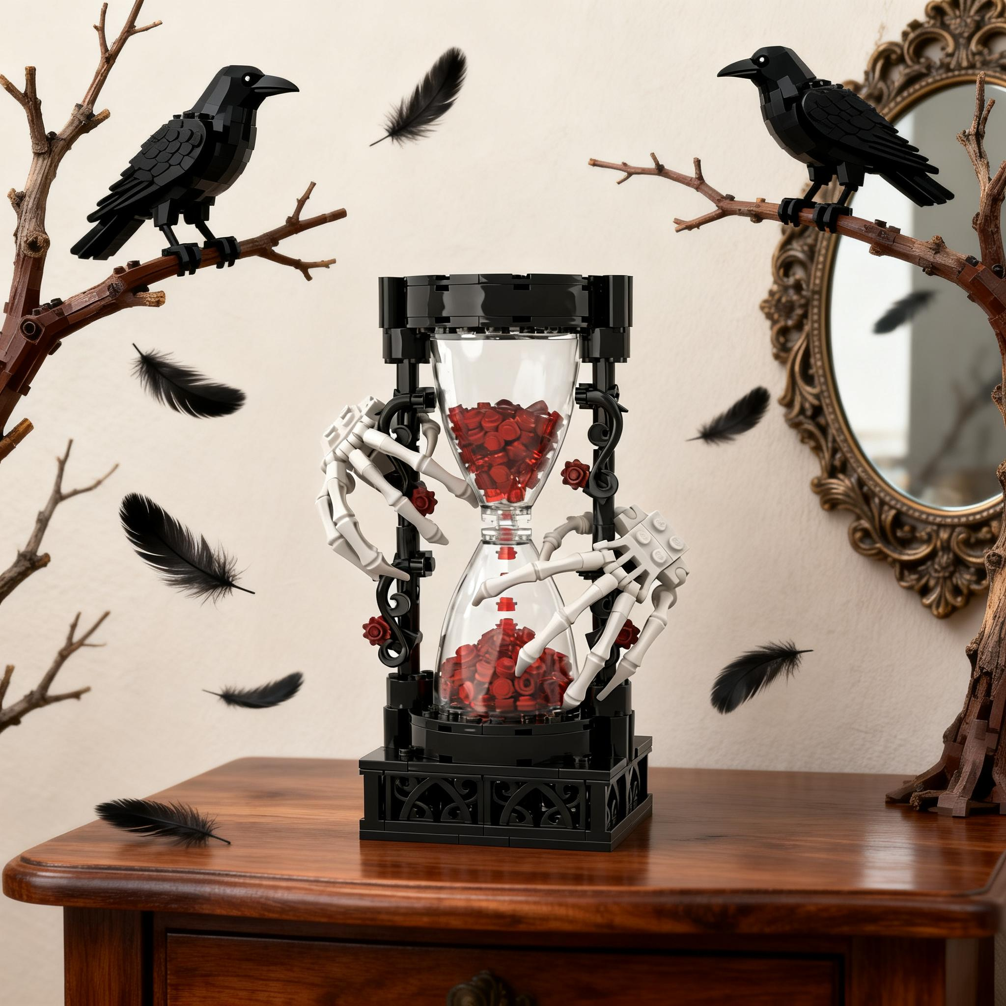 Eternal Bloom - Gothic Rose Hourglass⏳💀🌹