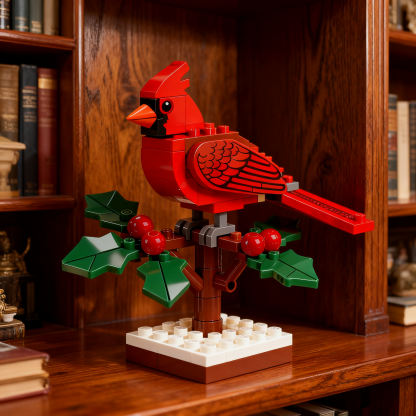 Cardinal & Holly Brick Set – A Winter Messenger of Love & Hope❤️