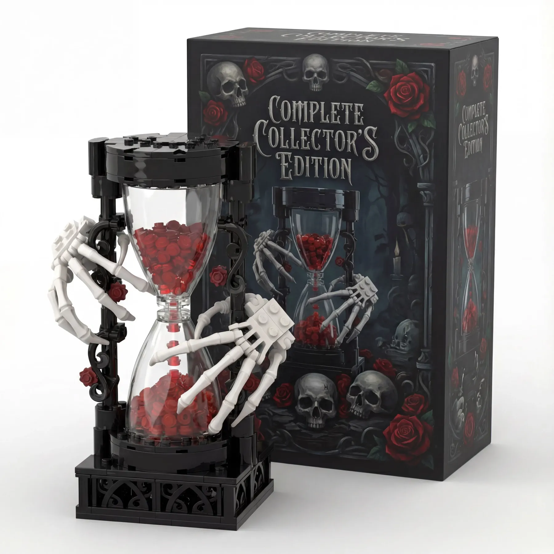 Eternal Bloom - Gothic Rose Hourglass⏳💀🌹