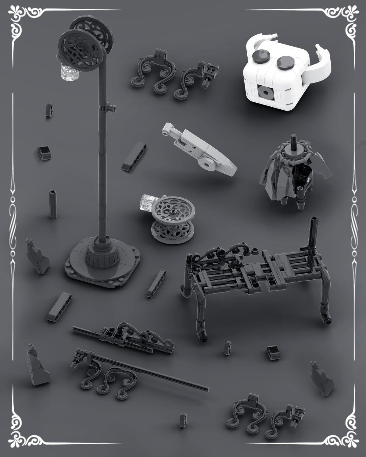 Knight Figure Brick Set-Popular Game Knight Merch Building Set with Light