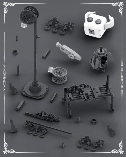 Knight Figure Brick Set-Popular Game Knight Merch Building Set with Light