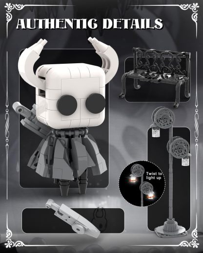 Knight Figure Brick Set-Popular Game Knight Merch Building Set with Light