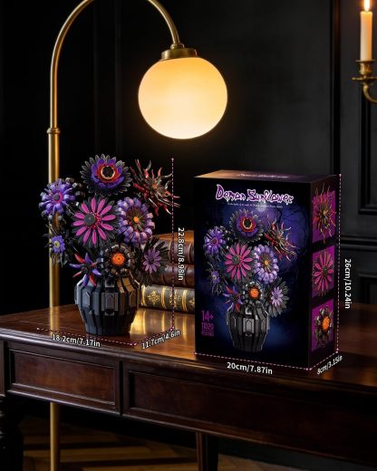 Dark Sunflowers Building Set with Vase