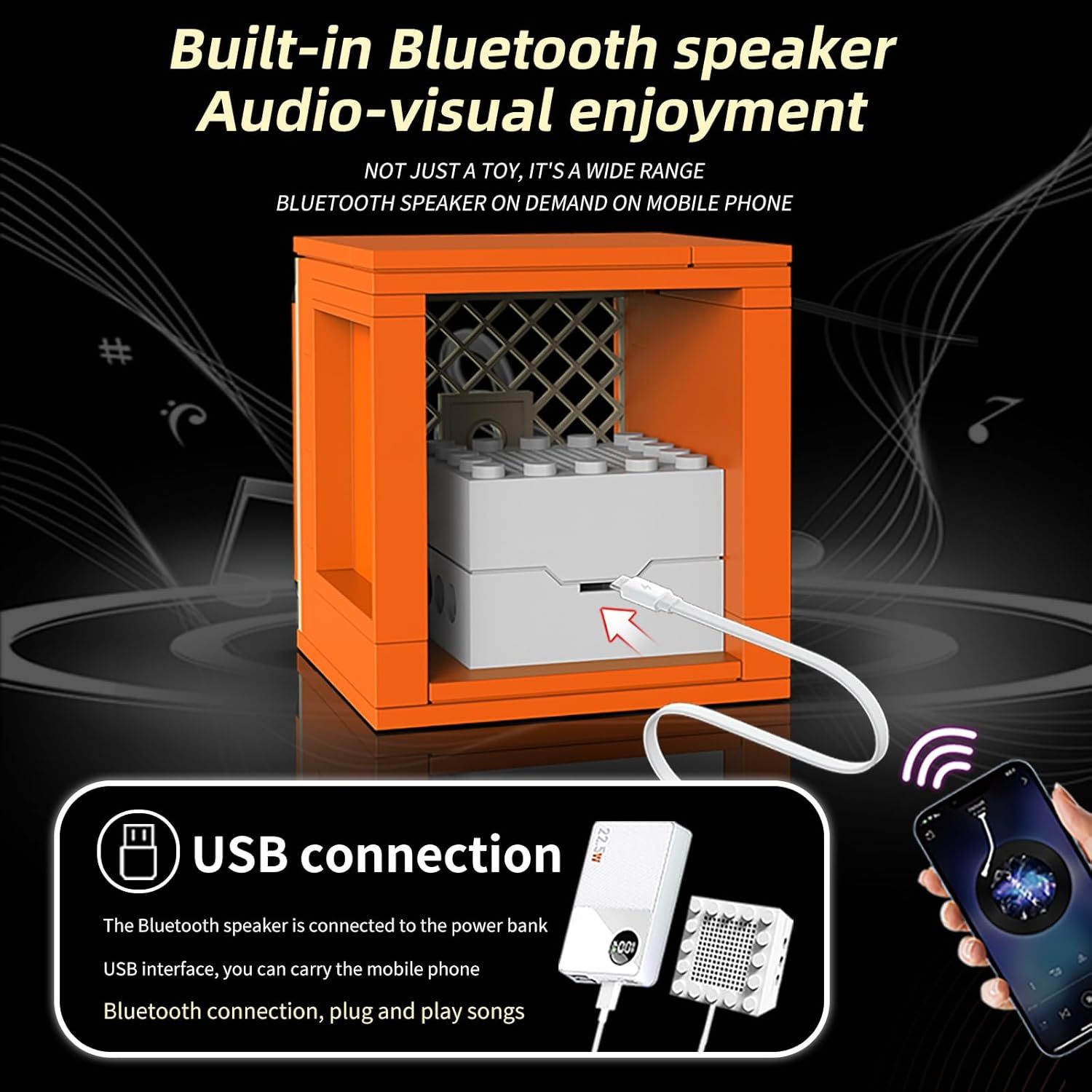 Guitar Music Interactive Building Set for Music Lovers,Reverb Amplifier & Authentic Accessories, Perfect Way to Rock Gift Giving.