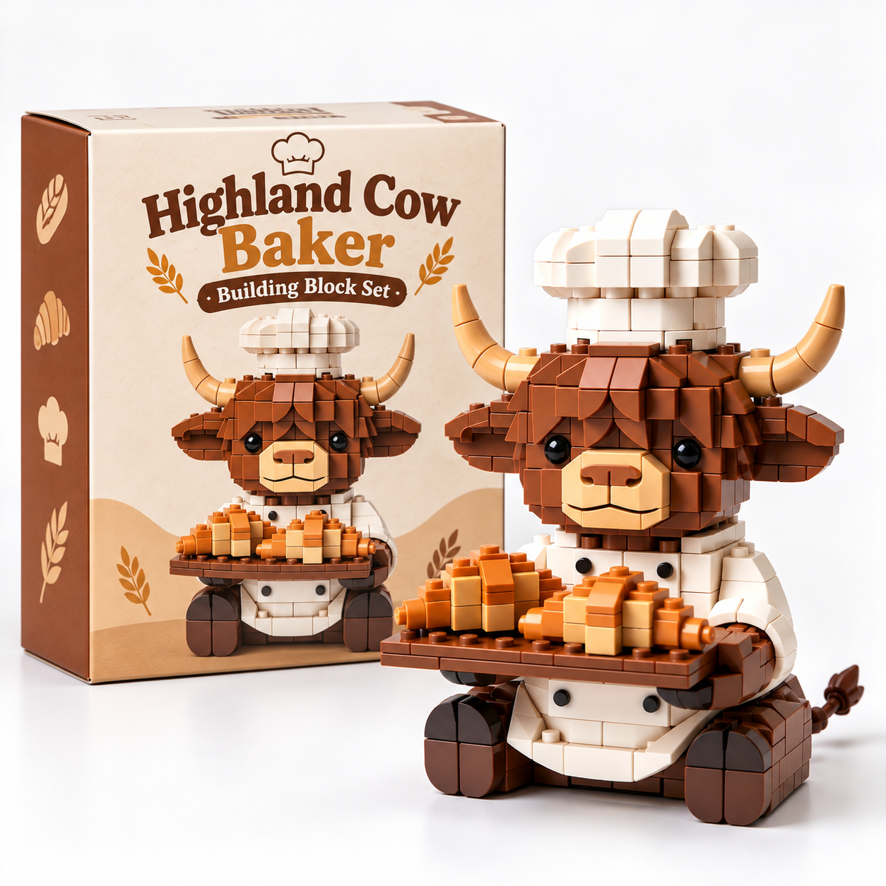 Highland Cow Baker Building Block Set🐮🥐