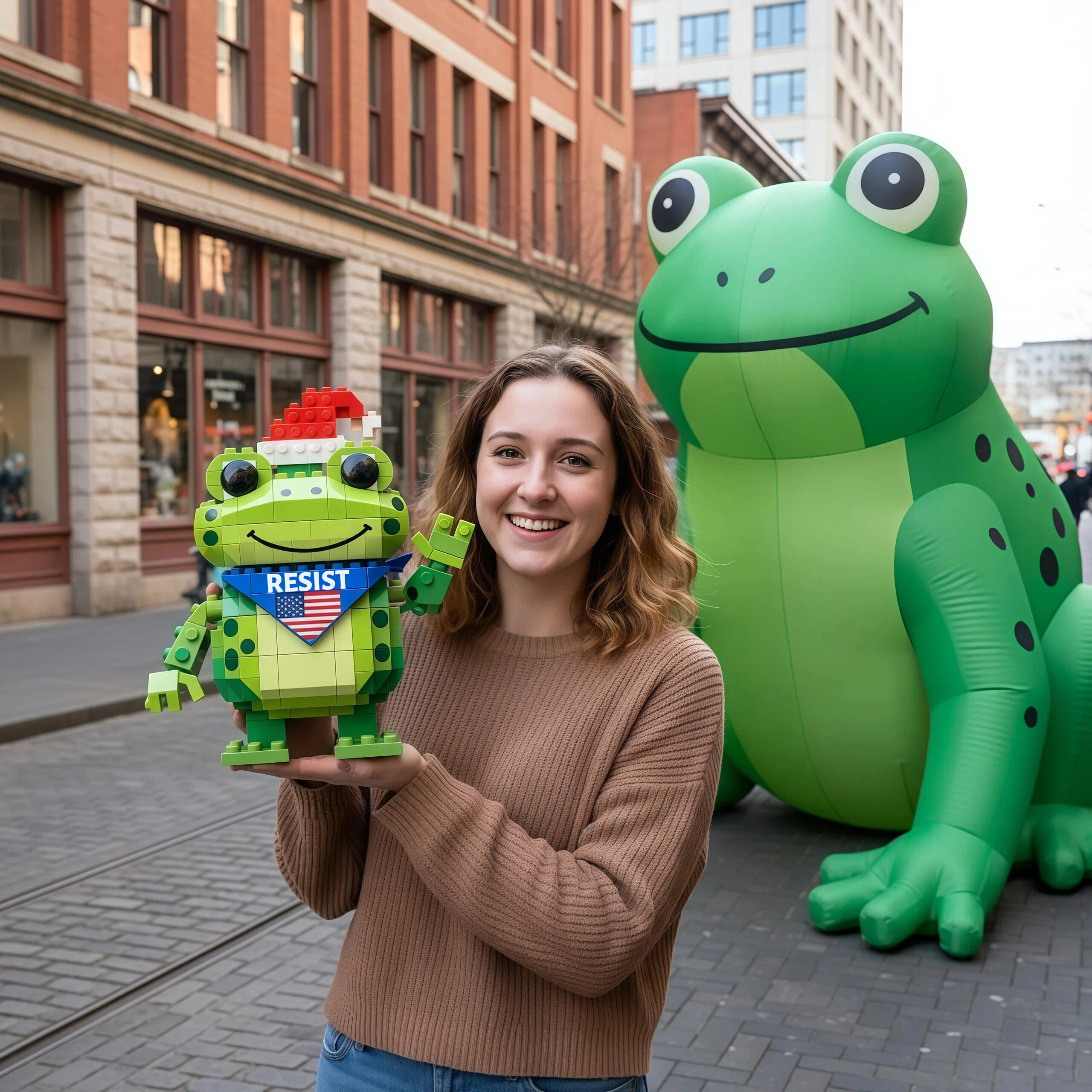 Portland Christmas Frog Brick Set – Build Hope, One Brick at a Time🐸