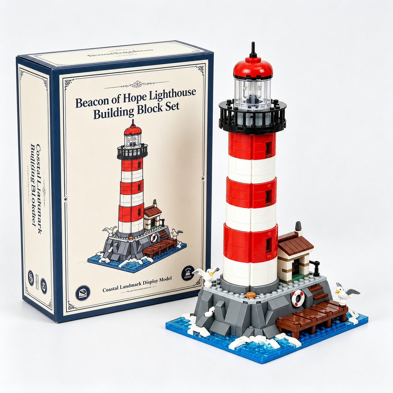 Beacon of Hope Lighthouse Building Block Set – Coastal Landmark Display Model
