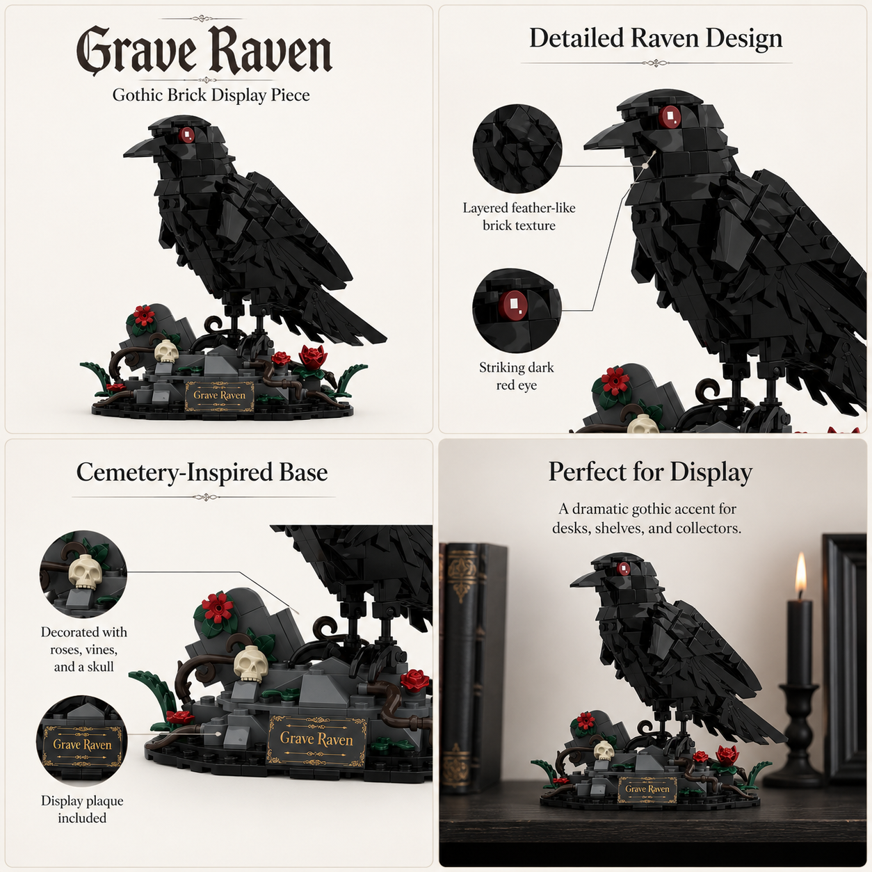 Gothic Grave Raven Building Block Set🐦‍⬛