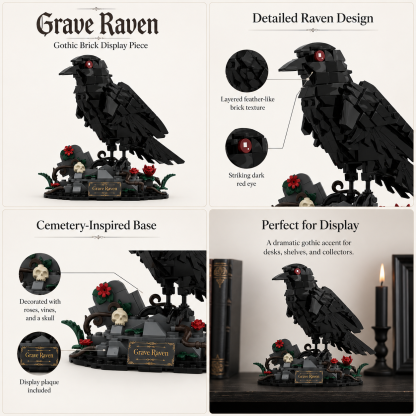 Gothic Grave Raven Building Block Set🐦‍⬛