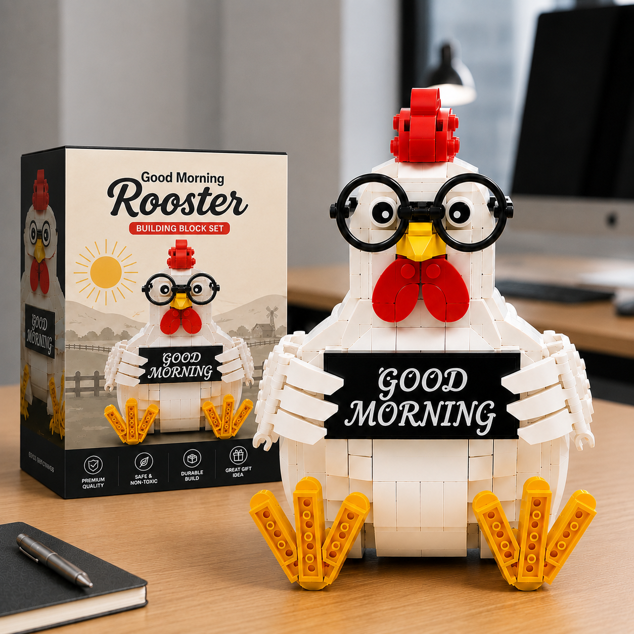Good Morning Rooster Building Block Set