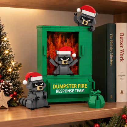Dumpster Fire Response Team Raccoon Building Block Set