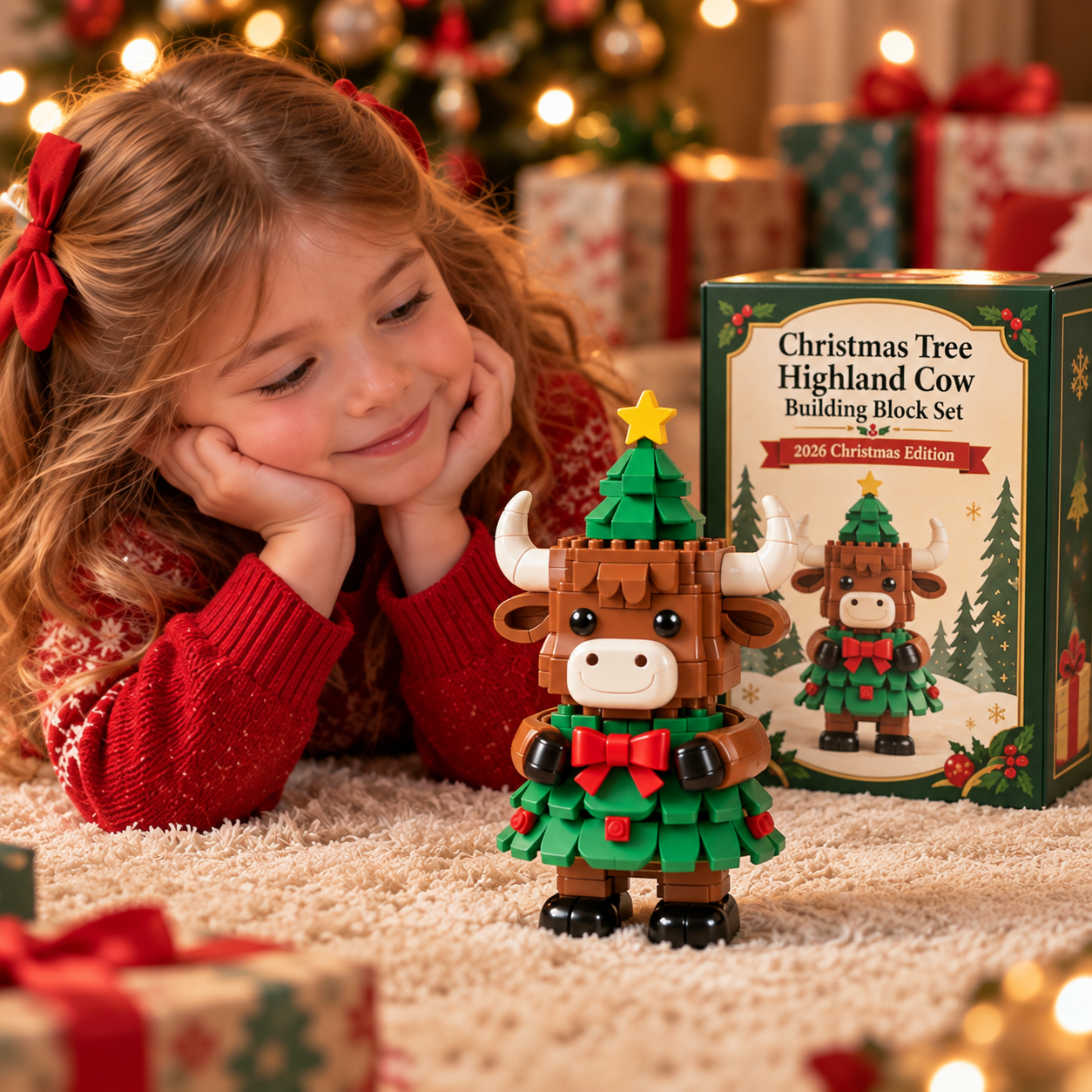 Christmas Tree Highland Cow Building Block Set 🎄 – 2026 Christmas Edition