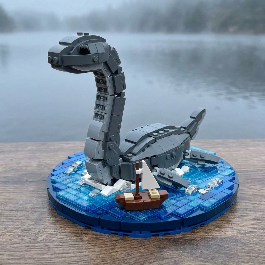Loch Ness Monster Brick Set | Legendary Lake Creature Collectible 
