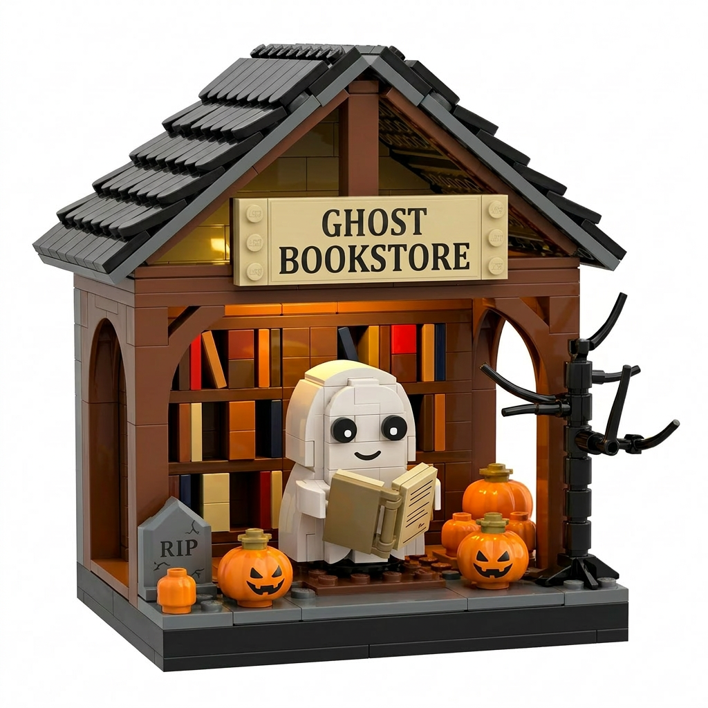 Ghost Bookstore Building Block Set