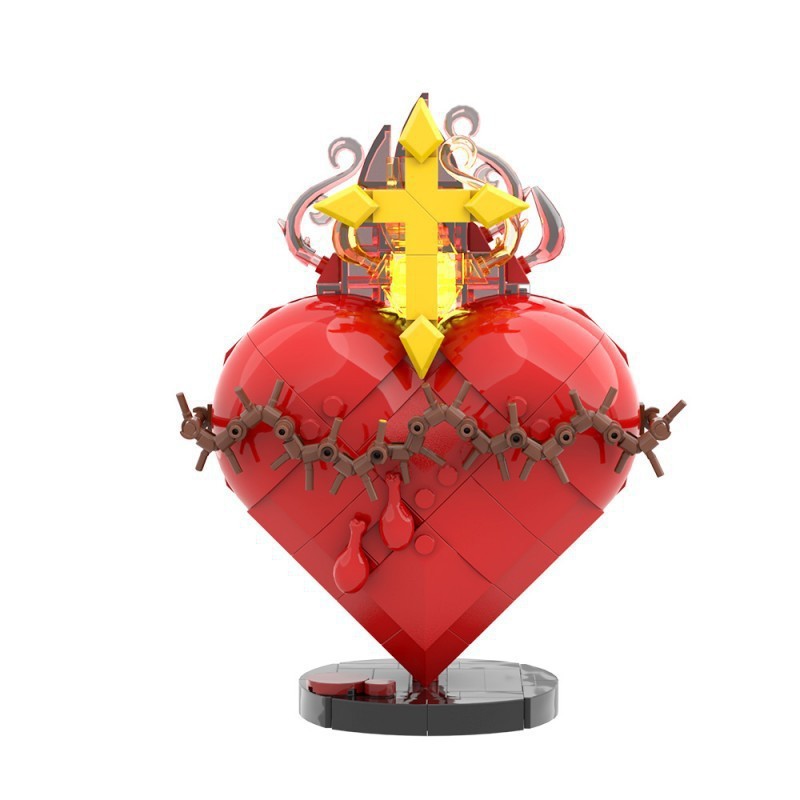 Crowned Sacred Heart❤️ – Illuminated Brick Art Model