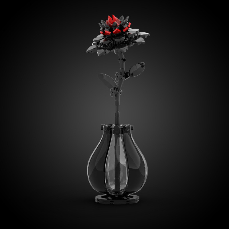 Gothic Crimson Dahlia "Eternal Bloom" Brick Flower