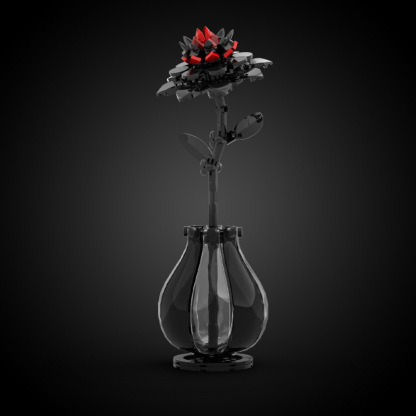 Gothic Crimson Dahlia "Eternal Bloom" Brick Flower