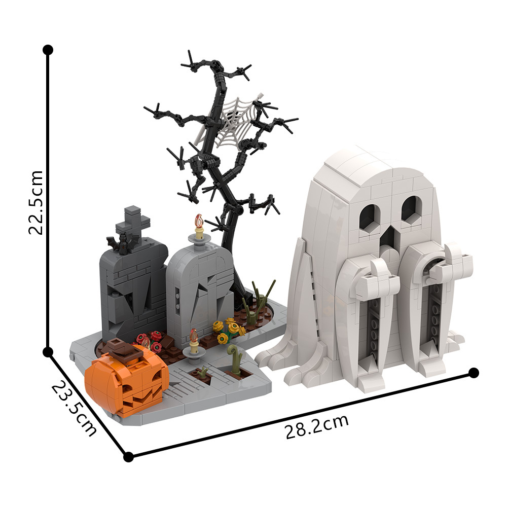 Middle Finger Ghost Halloween Block Set – Spooky Graveyard Display