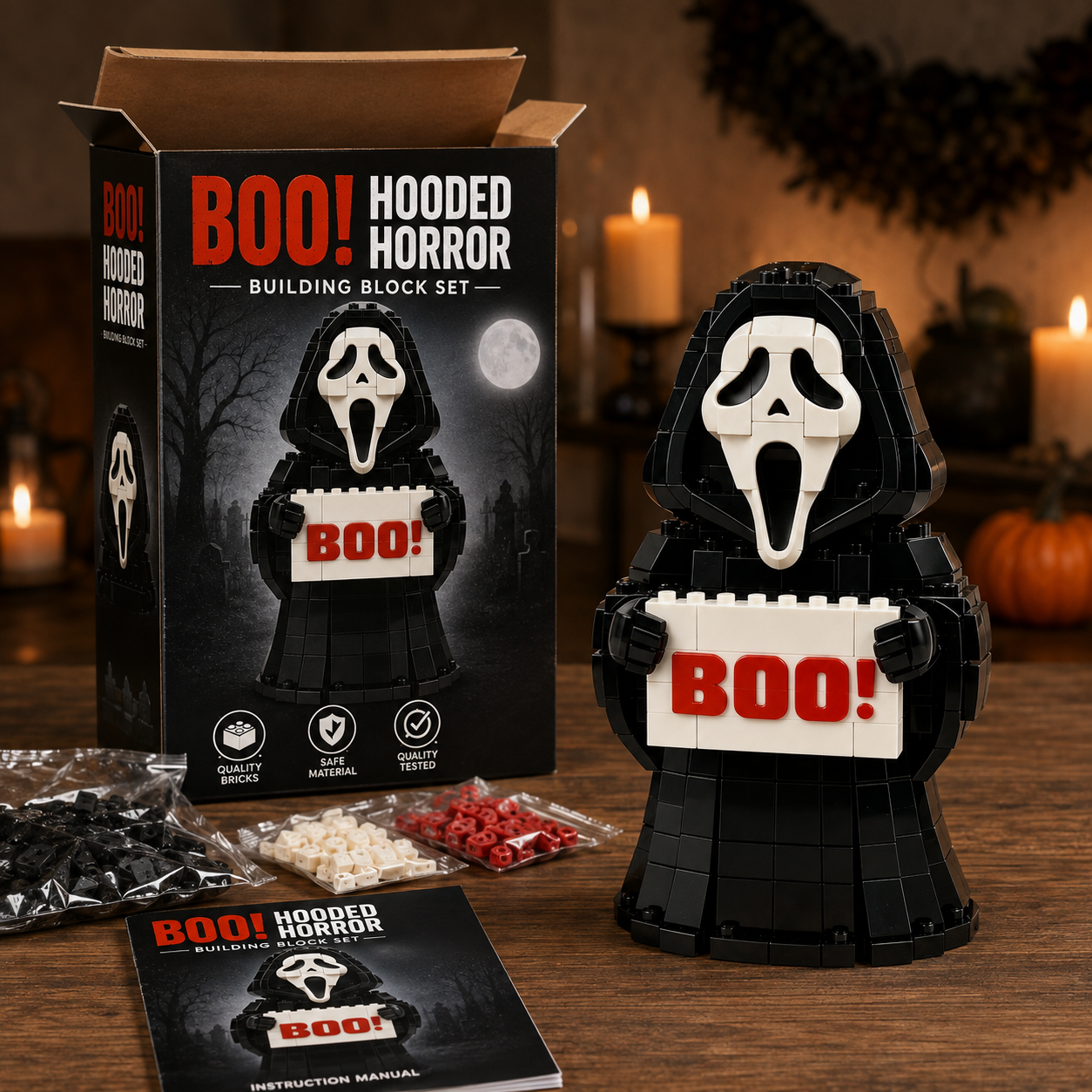BOO! Hooded Horror Building Block Set