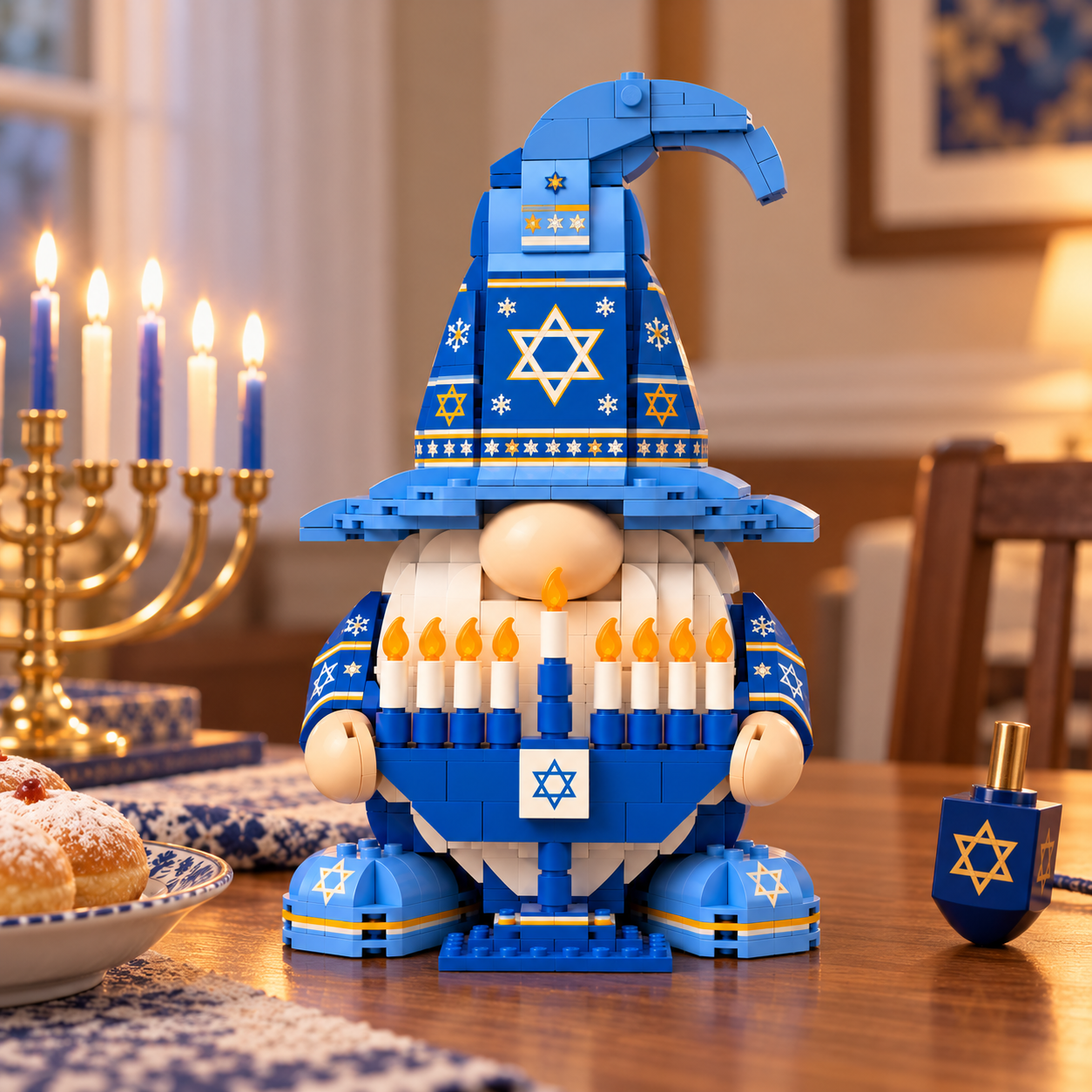 Hanukkah Gnome Menorah Building Block Set🕎