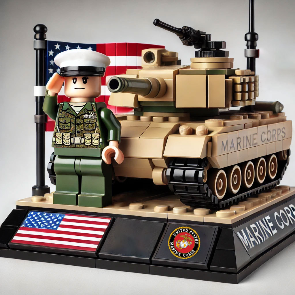 U.S. Military 250th Anniversary Patriotic LEGO Blocks - 100% Made in the USA