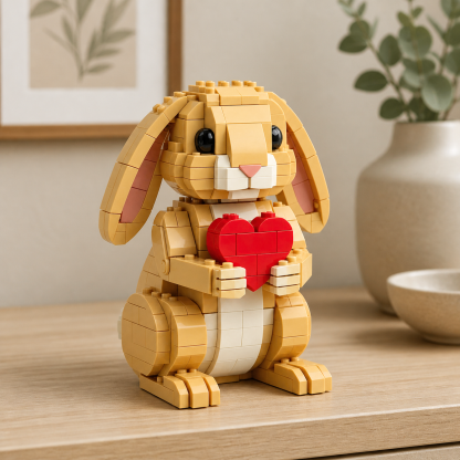 Heart Hug Bunny Building Block Set