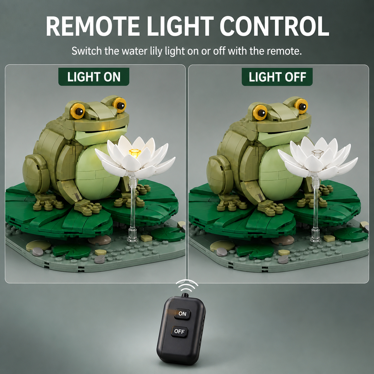 Moonlight Water Lily Frog Light-Up Building Block Set