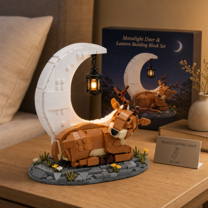 Moonlight Deer & Lantern Building Block Set