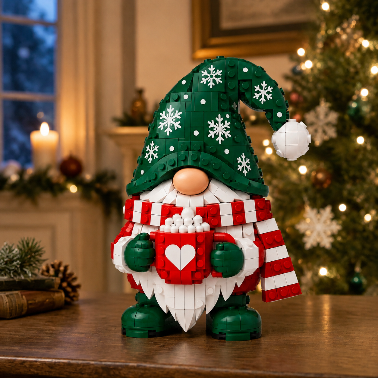 Cozy Christmas Gnome Duo Building Block Set