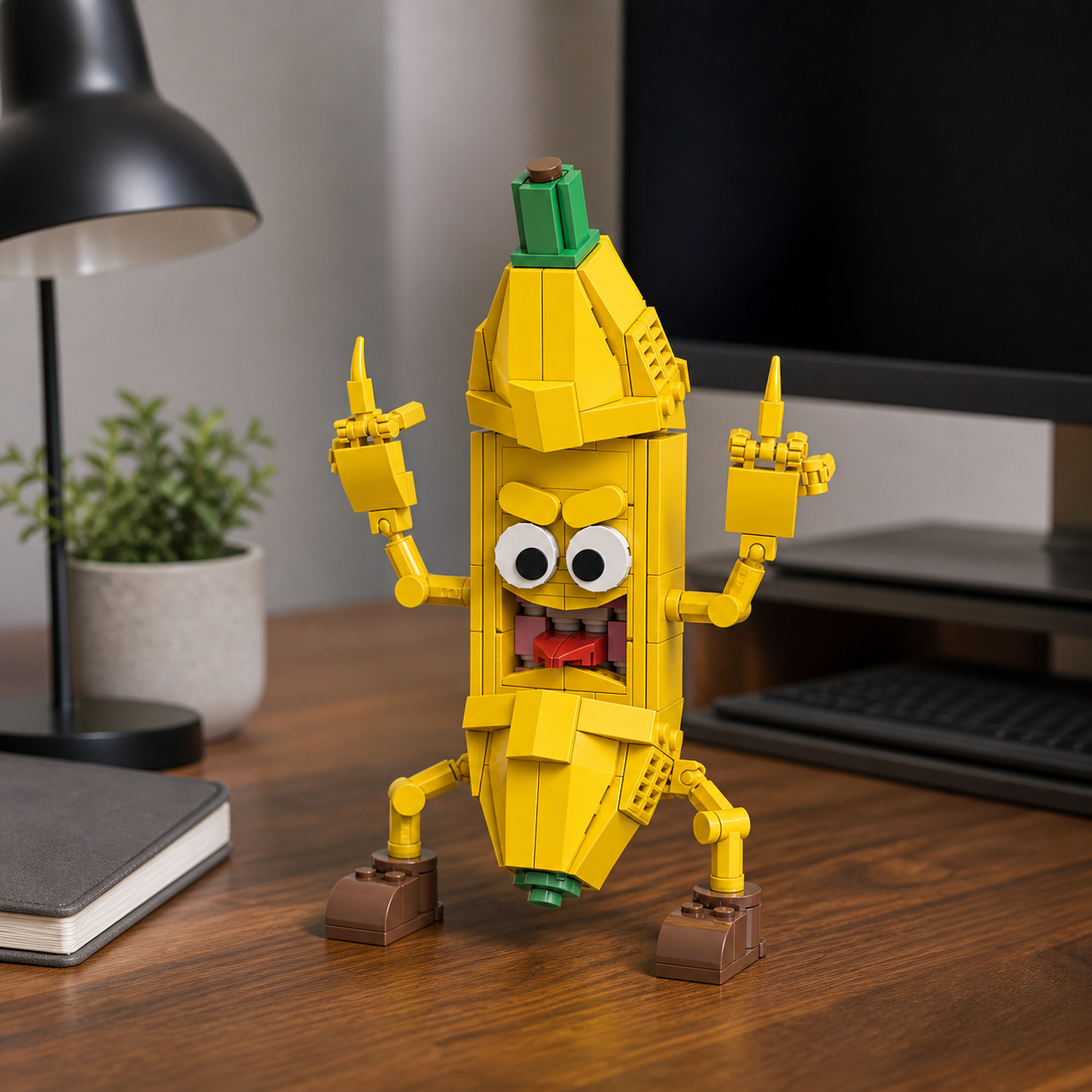 Bad Attitude Banana – Double Middle Finger Building Block Set