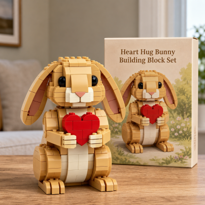 Heart Hug Bunny Building Block Set