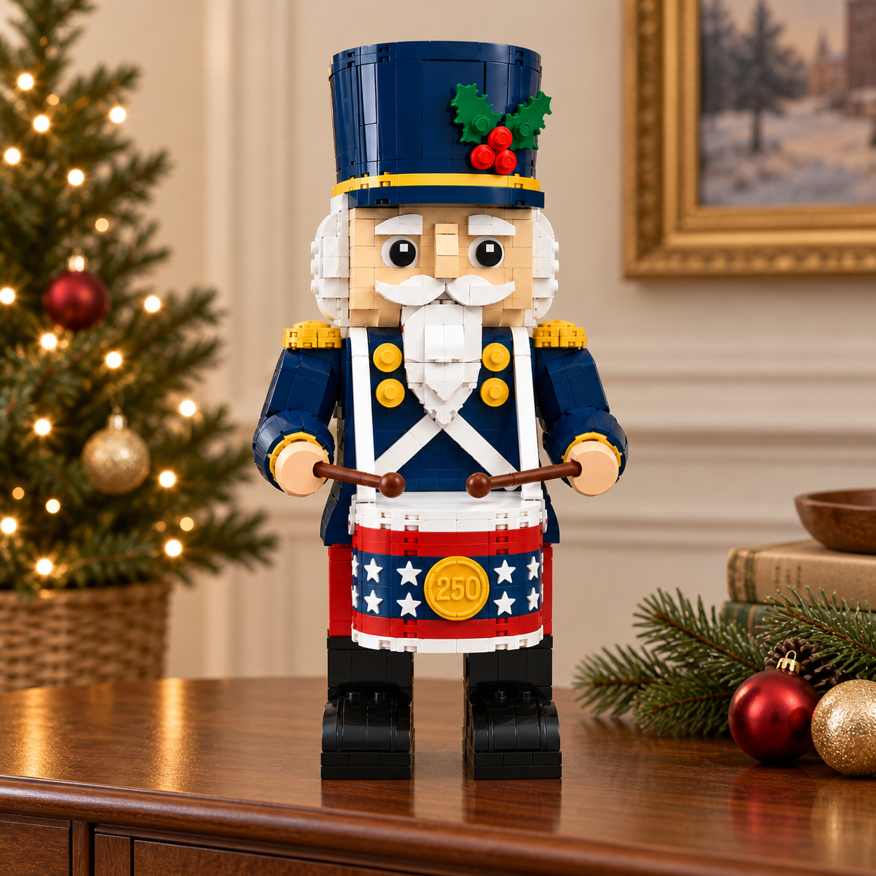 250 Years of America Nutcracker Drummer Building Block Set