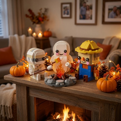 Halloween Campfire Friends Building Block Set