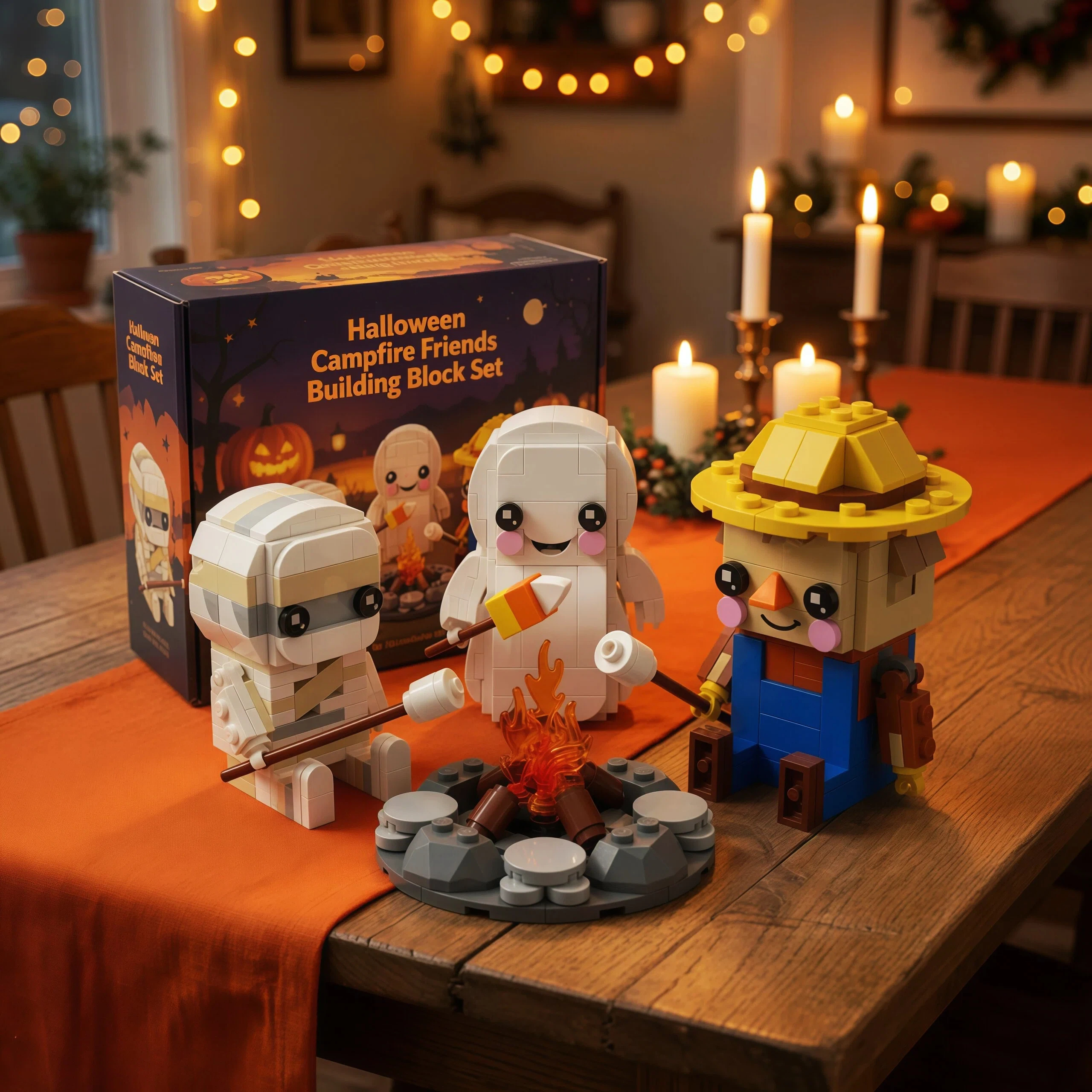 Halloween Campfire Friends Building Block Set